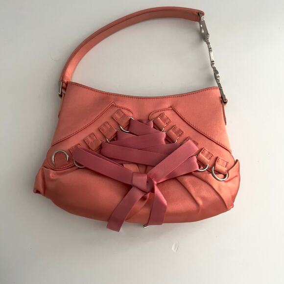 Dior Vintage Peach Pink Mini Satin Ballet Bag - Picture 3 of 6